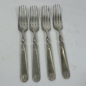 1847 Rogers Bros Silverplate Forks Silverware Dinner Salad 7.5" Shell Pattern